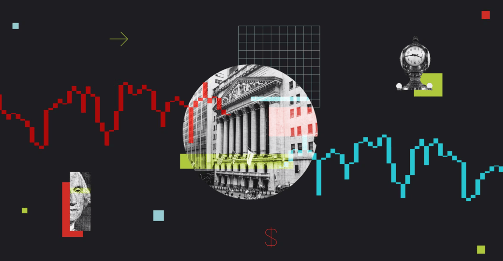 Economic chart artistically styled